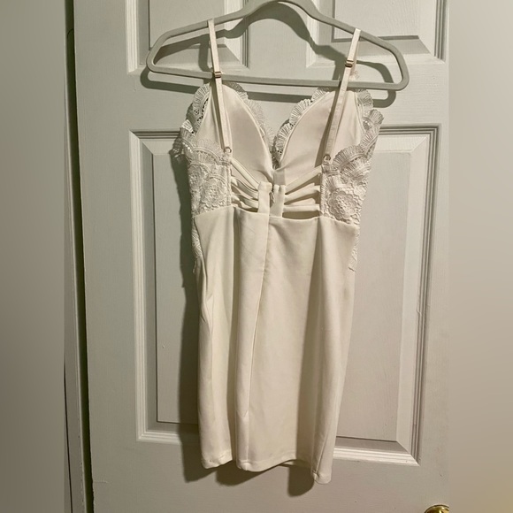 White Crochet Mini Dress - Picture 4 of 8